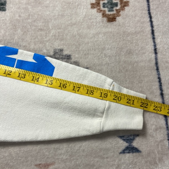 Vtg 80s 90s BMW Bavarian Motor Works Logo Fruit of the Loom White Sweatshirt L - Picture 9 of 12